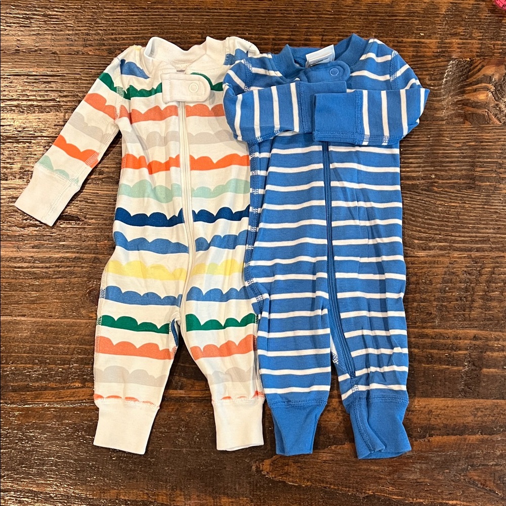 Hanna Andersson Multicolor and Blue Striped Kids Pajama Sets